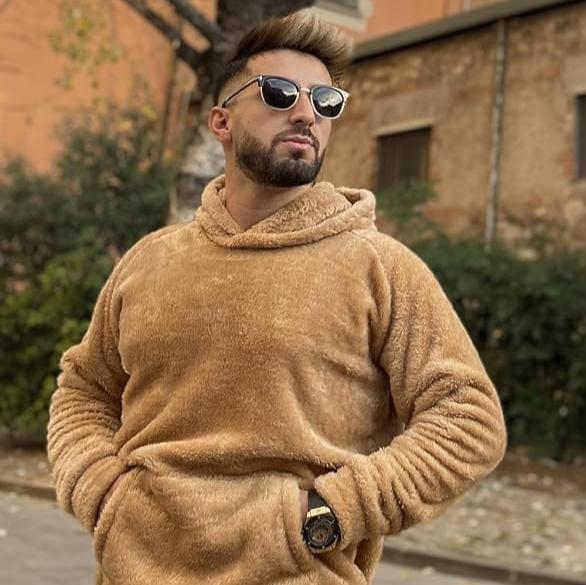 Kuscheliger flauschiger Winterpullover für Männer