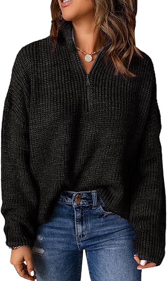 Pullover mit halbem Reißverschluss für Frauen