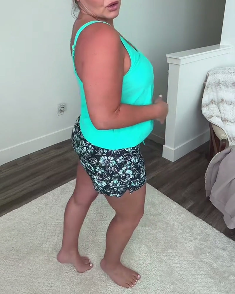 Tankini Trägertop Strand Boxershorts Zweiteilig