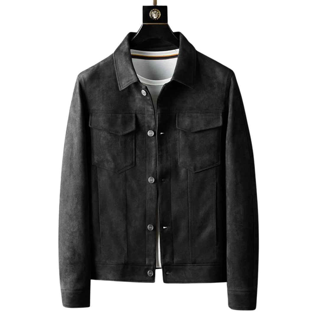 Männliche Suede Winterjacke für Männer