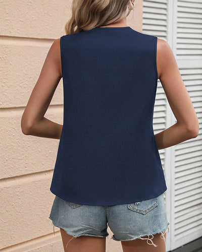 Tanktop ärmellos unregelmäßige Kontrastfarbe