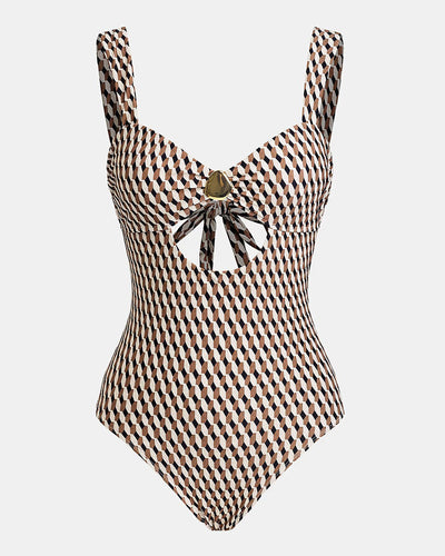 Badeanzug Sexy Strumpfhalter Monogramm Einteiler