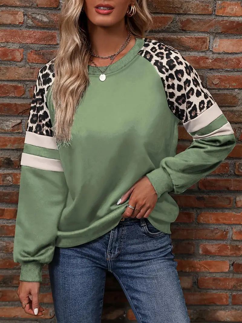 Heidi-Mode | Sweatshirt mit Leopardenprint
