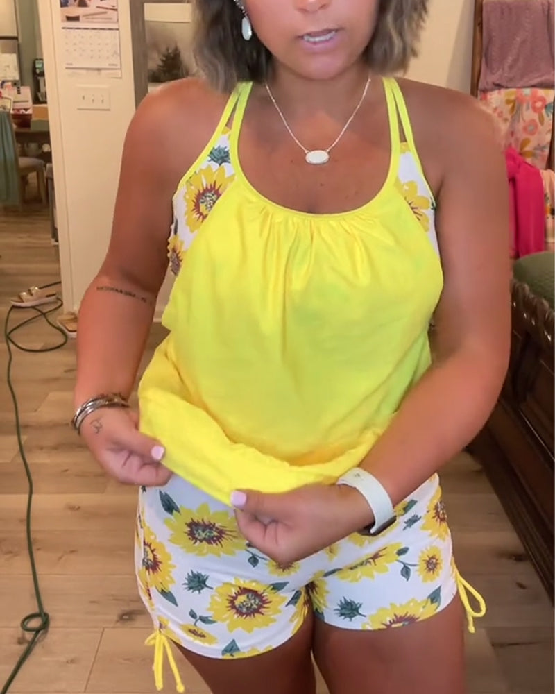 Badeanzug Ärmellose Weste Druck