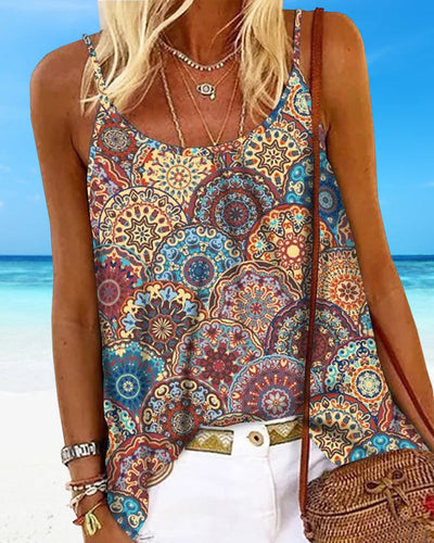 Top Trägertop Kreismuster Lässig