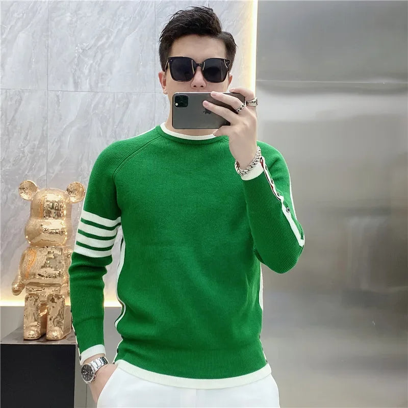 Einfacher stilvoller langer Winterpullover für Männer