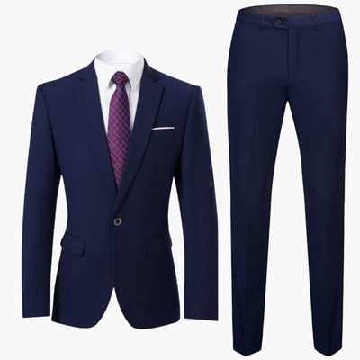 Herren Zweiteiler Anzug mit Blazer und flacher Front Hose