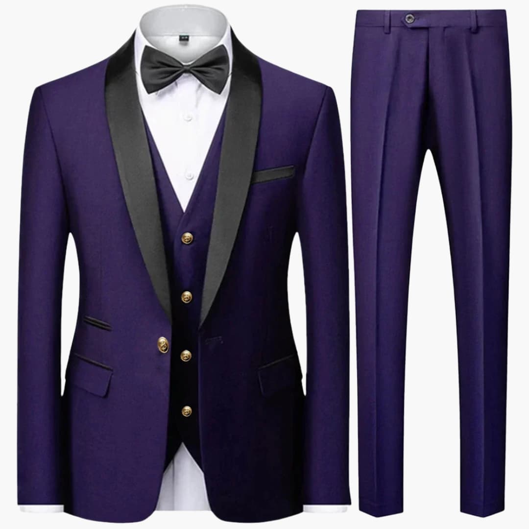 Herren Slim Fit Anzug dreiteilig für formelle Anlässe ganzjährig