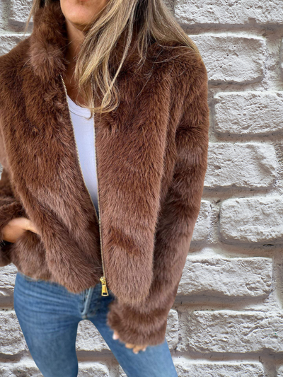 Sophie | Warme Jacke mit Faux Fur Kragen