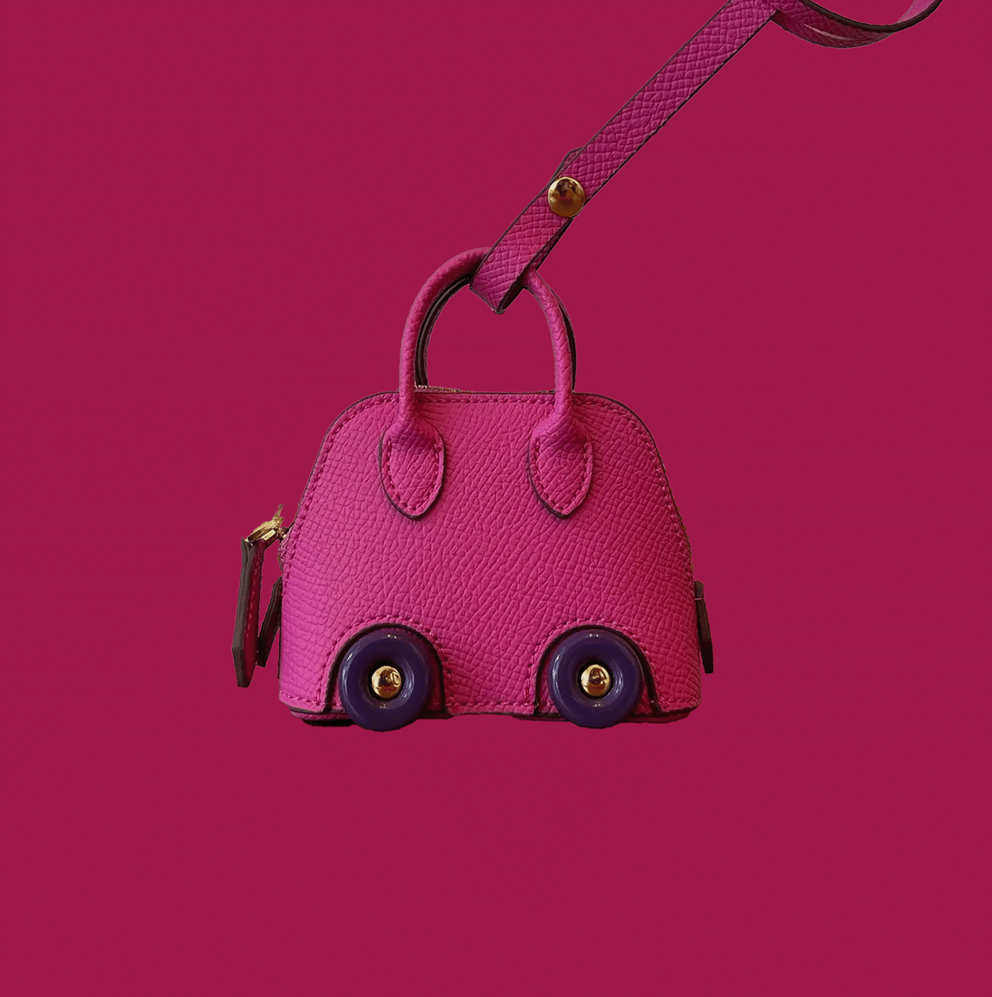 Luxuriöser Mini-Handtaschenanhänger aus veganem Leder – Modisches Accessoire