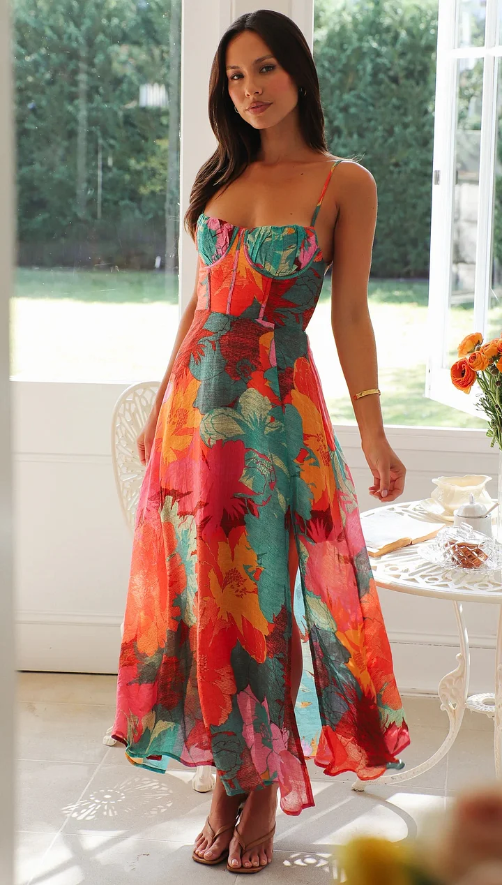 Zélie – Verführerisches Sling-Kleid mit floralem Print