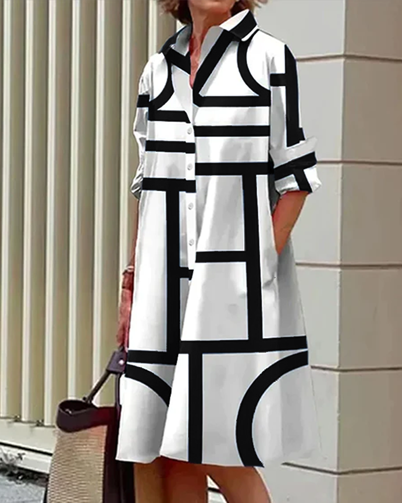 Heidi-Mode | Kleid mit Taschen und Geometrischem Druck