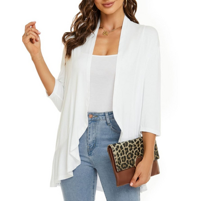 SEVDA - LEICHTER CARDIGAN MIT DREIVIERTELÄRMELN