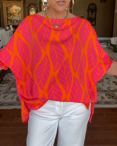 Bluse Rundhalsausschnitt locker bedruckt