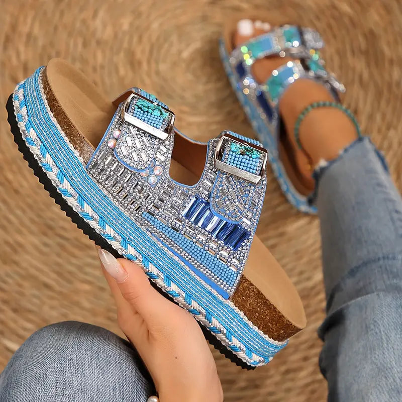 Strass-Glitzer-Sandalen für Frauen