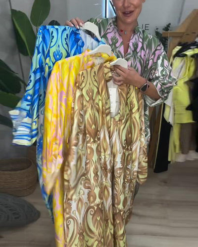 Kleid Puffärmel Paisley