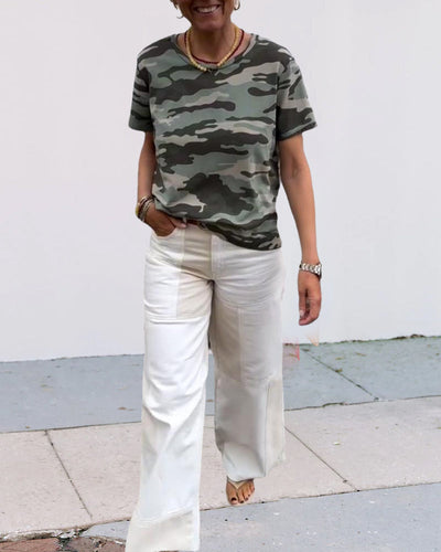 T-Shirt Tarnmuster Kurzärmlig