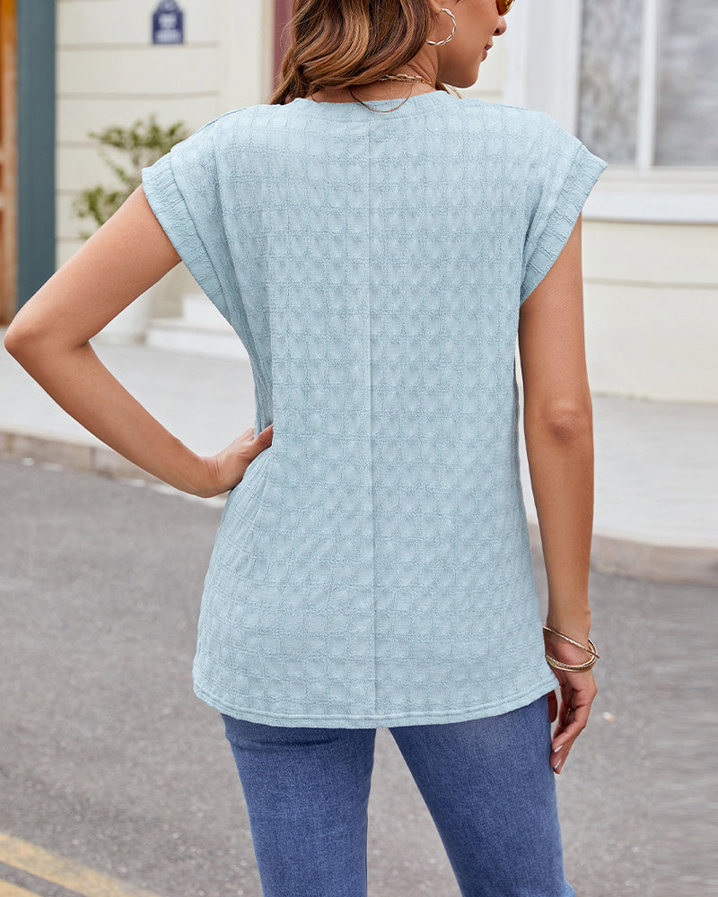 T-Shirt Rundhalsausschnitt einfarbig kurzarm