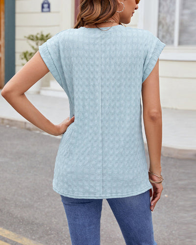 T-Shirt Rundhalsausschnitt einfarbig kurzarm