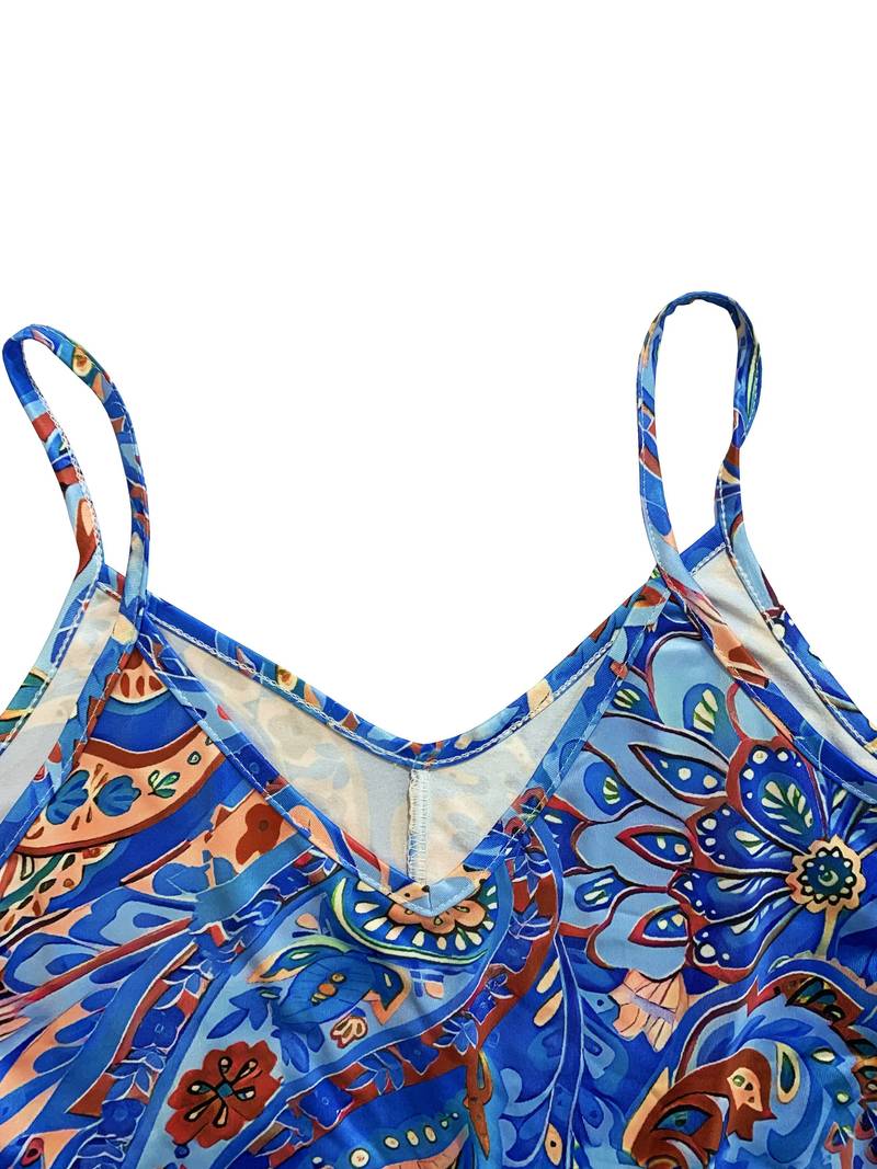 Ärmelloses Paisley-Cami-Kleid für Damen