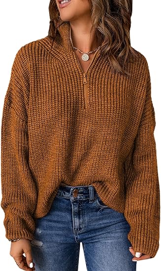 Pullover mit halbem Reißverschluss für Frauen
