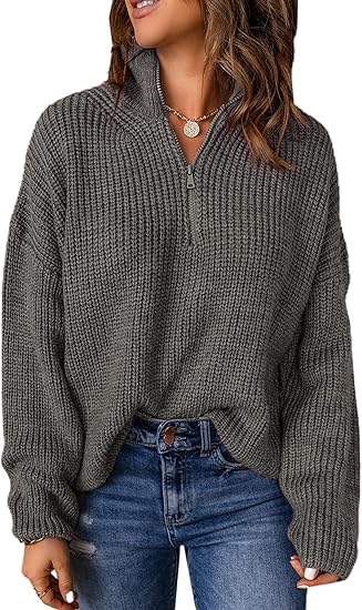 Pullover mit halbem Reißverschluss für Frauen