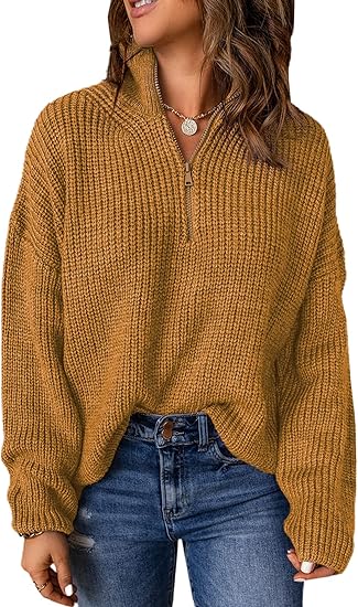 Pullover mit halbem Reißverschluss für Frauen