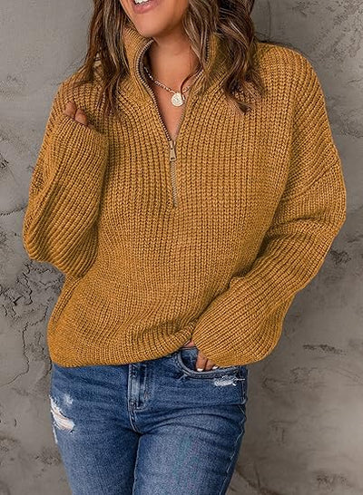 Pullover mit halbem Reißverschluss für Frauen