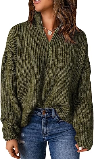 Pullover mit halbem Reißverschluss für Frauen