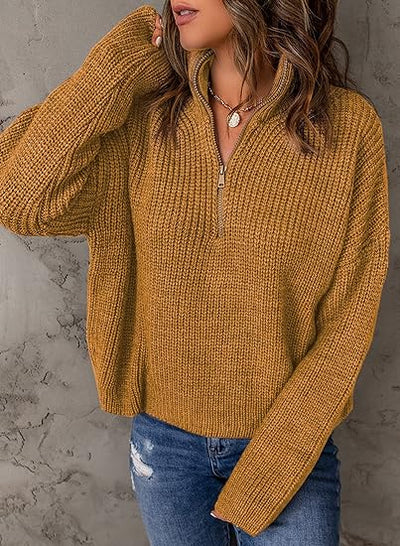Pullover mit halbem Reißverschluss für Frauen
