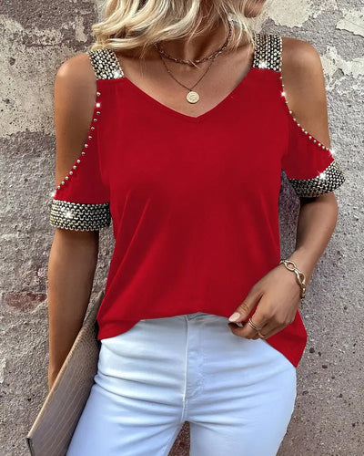 T-Shirt Mode Off-Shoulder Kurzarmig