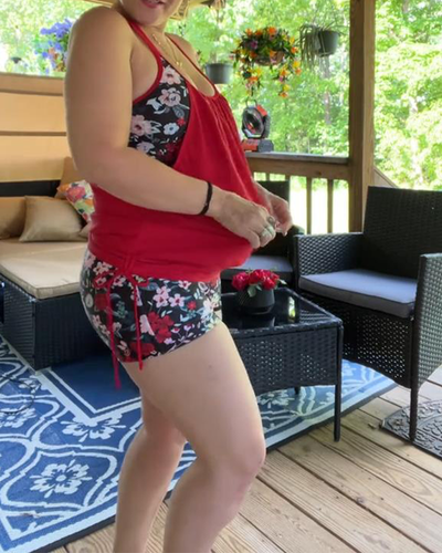 Badeanzug Bedruckt Träger Boxer