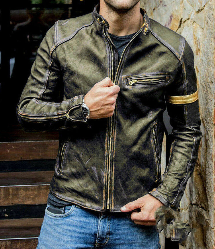 Männliche Winterlederjacke für Herren