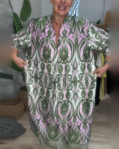 Kleid Puffärmel Paisley