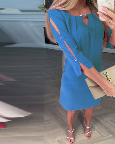 Kamelia – Mini Kleid Mit Schlüsselloch Ausschnitt