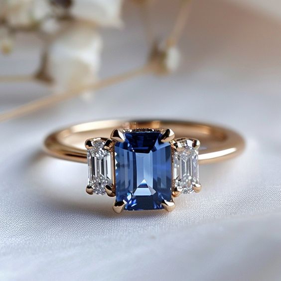 Vintage-Luxus-Blau-Gold-Ring