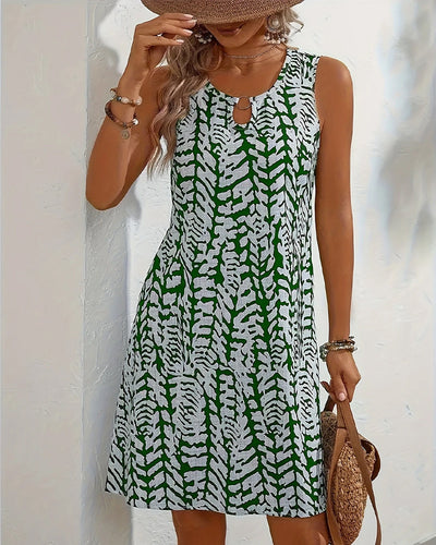 Kleid Ärmellos Bedruckt Elegant