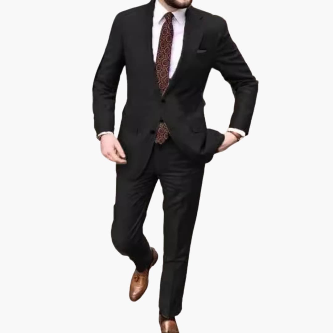 Herren Anzug zweiteilig mit Reverskragen und Slim Fit Hose