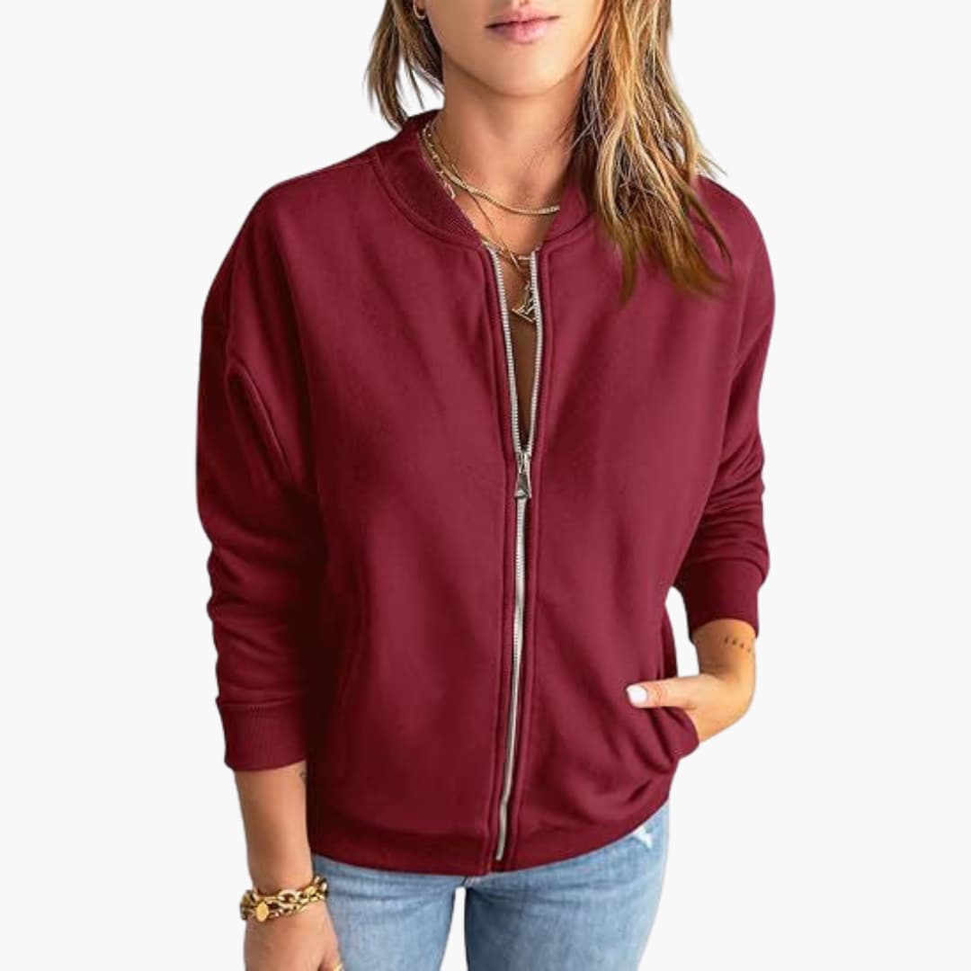 Bomber Übergangsjacke mit Reißverschluss für Damen