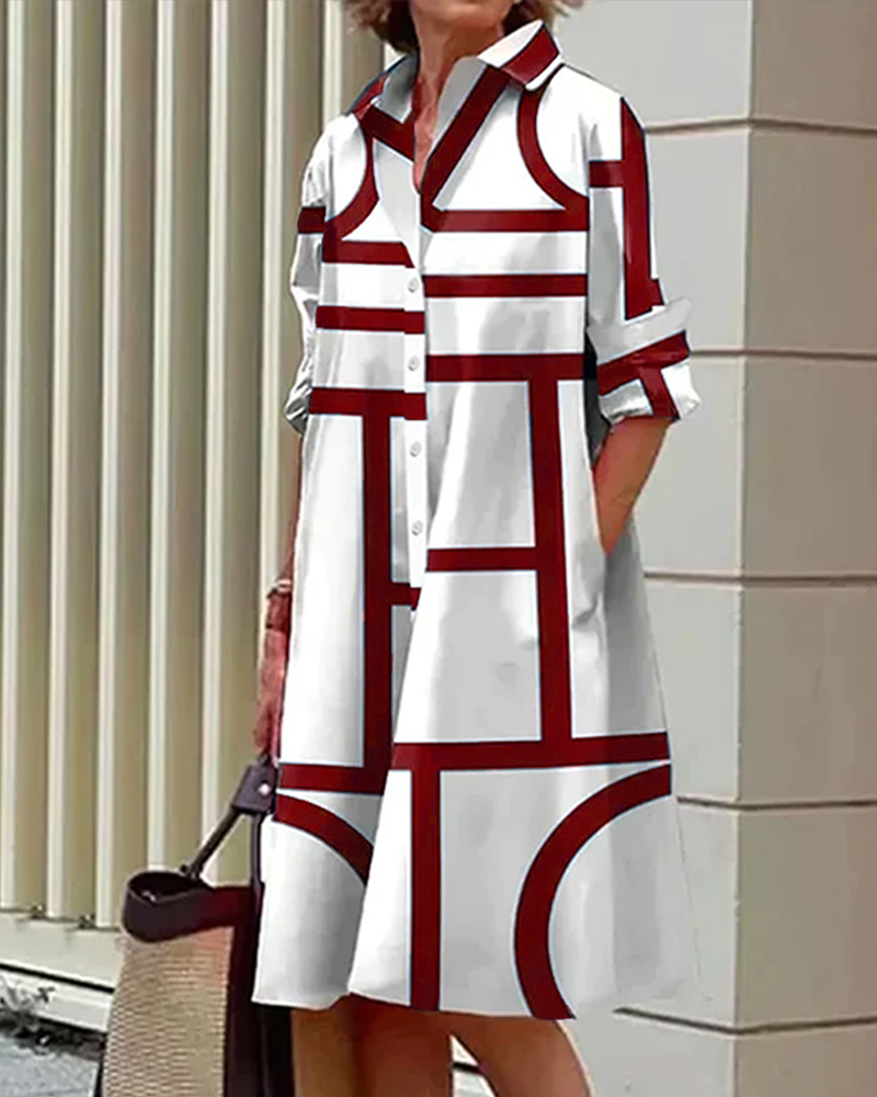 Heidi-Mode | Kleid mit Taschen und Geometrischem Druck