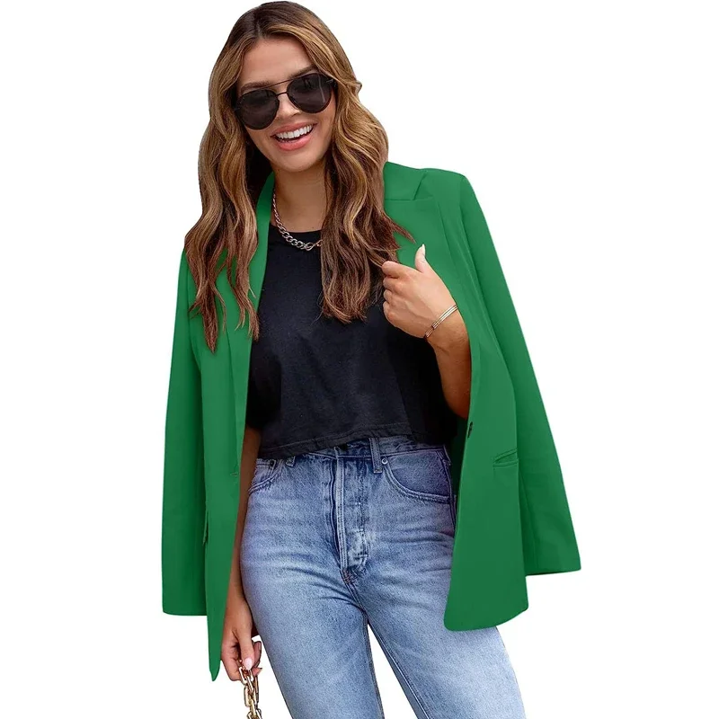 Heidi-Mode | Langer Damenblazer mit Klappentaschen und Tailliertem Schnitt