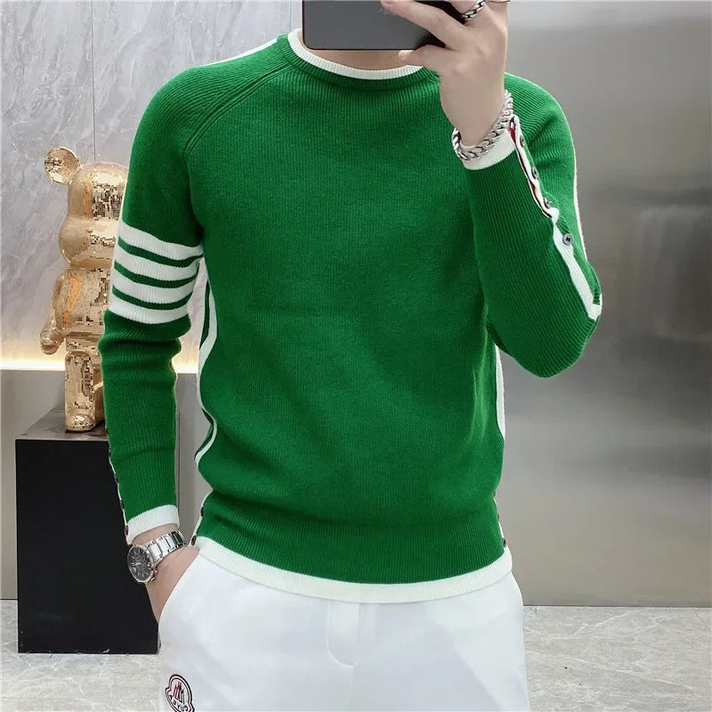 Einfacher stilvoller langer Winterpullover für Männer