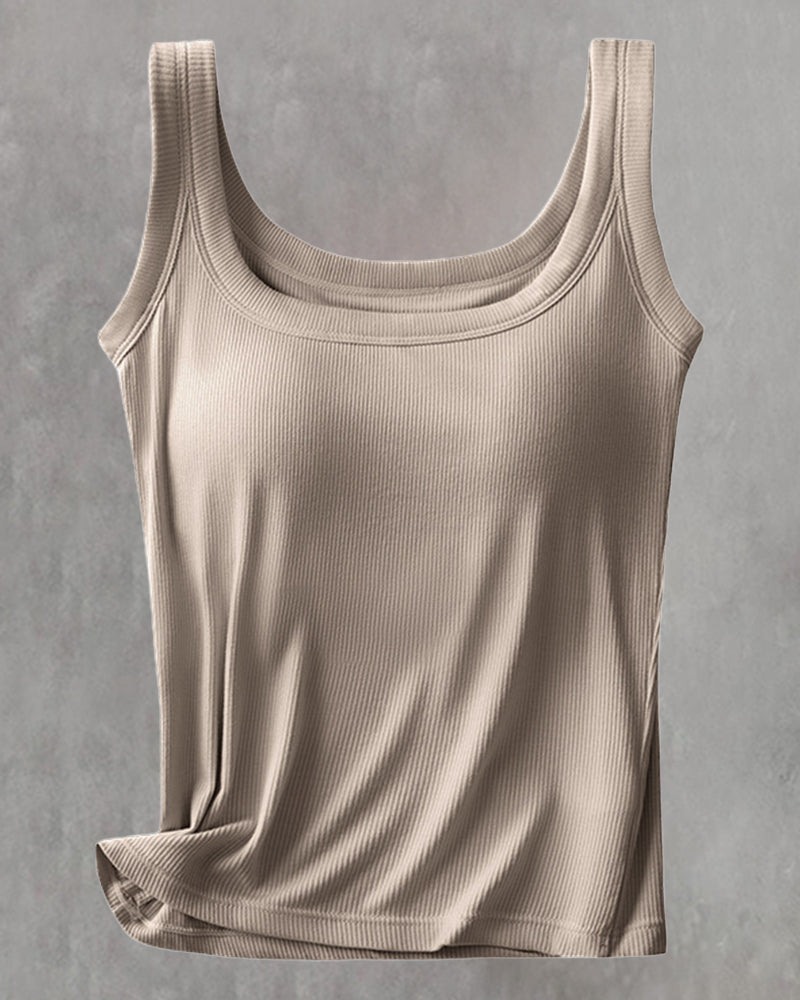 Einfarbiges Top mit integriertem BH