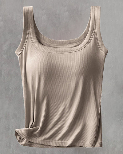 Einfarbiges Top mit integriertem BH