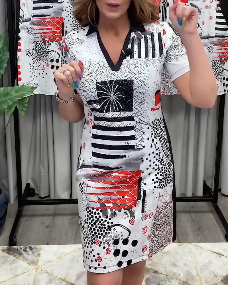 Kleid V-Ausschnitt Pendler-Mode