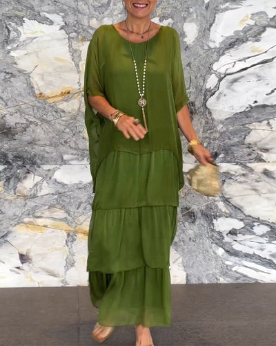 ZELMA - LANGES KLEID MIT SCHICHTEN