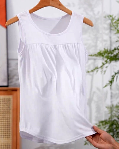 Dreiteiliges Set Ärmellose Plissierte Weite Weste