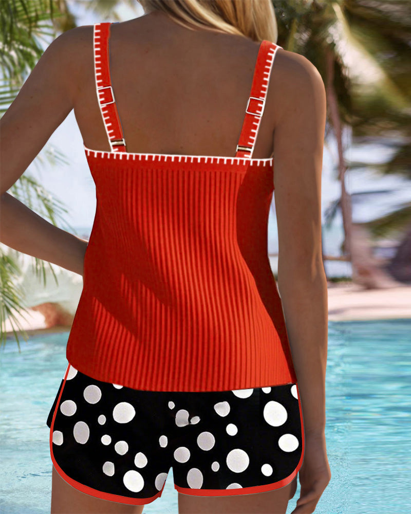 Badeanzug Polka Punktmuster Zweiteilig