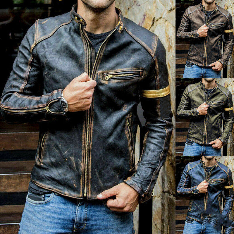 Männliche Winterlederjacke für Herren
