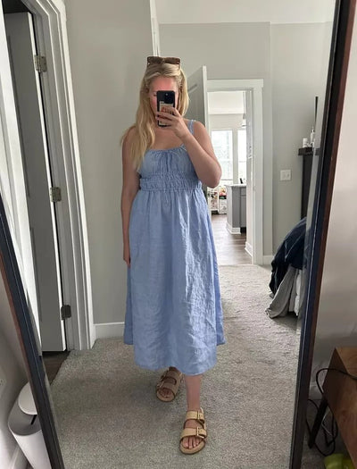 ANGELINA - GERAFFTES LEINENKLEID